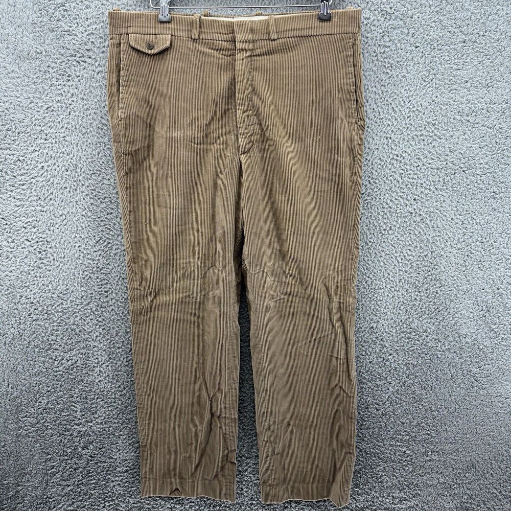 VTG WM F Farah‎ Womens 18 36" Brown Corduroy Chino Pants Straight Fit High Rise